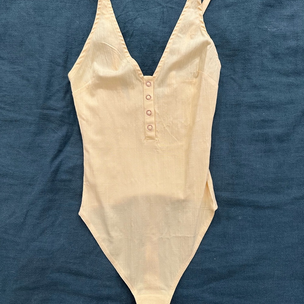 Free People Yellow Bodysuit